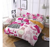 Cm X Cm Housse De Couette Polyester Coton Housse De Couette Personnes Tour Eiffel Paris Parure Lit Impression D Avec Taies D'oreiller X Cm