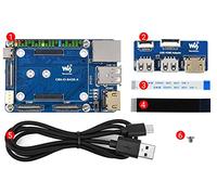 CM4-IO-BASE-A + USB HDMI Adapter, Mini Base Board for Raspberry Pi Compute Module 4 with More USB and HDMI Connectors