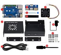 CM4-IO-BASE-BOX-A + USB HDMI Adapter, for Raspberry Pi Compute Module 4 Help Build CM4 Mini PC Easy