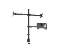 CMA20L - Support Double Ecran 13-32 pouces et Ordinateur Portable - Réglable en Hauteur, Inclinable, VESA 75/100