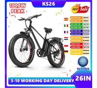 CMACEWHEEL KS26 Vélo électrique 26 pouces Gros pneu E-bike 48V/18Ah Batterie E-Mountain Bike pour femmes/hommes, 7 vitesses, portée 80 km KS26