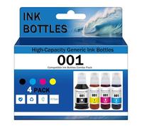 CMADJT 001 Ink Compatible for Epson 001 Ink Bottle Multipack for Epson L4150 L4156 L4160 L4266 L6160 L6170 L6190 L6191 L6260 L6270 L6290 L6291 L14150 Printer, High Print Volume,4 Color-1 Set