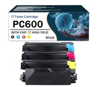 CMADJT Cartouche de Toner Compatible de Remplacement pour Ricoh PC600 408314 408315 408316 408317, Haute capacité, avec Puce intégrée, Rechargeable.,4Color-1Pack