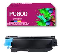 CMADJT Cartouche de Toner Compatible Ricoh PC600 408314 408315 408316 408317, Haute capacité, Compatible avec Les imprimantes Ricoh série PC600, avec Puce, Rechargeable,Cyan-1Pack