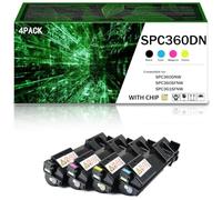 CMADJT Cartouche de Toner Haute capacité Compatible SPC360DN BK/C/M/Y | Cartouches de toner de remplacement 408246/47/48/49 pour imprimante Ricoh SPC360DNW SPC360SFNW SPC361SFNW,4Color-1Pack