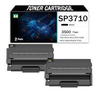 CMADJT Cartouche de Toner Noir SP3710/SP3710X avec Puce de Remplacement pour imprimantes Laser Ricoh Aficio SP3710SF SP3710DN M320F P311. Impression Nette, Haut rendement,3500Page-2PCS