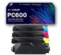 CMADJT Cartouches de Toner Haute capacité PC600 avec Puce, Cartouches d'encre de Remplacement 408314 408315 408316 408317 pour imprimante Multifonction Ricoh PC600, Anti-Pollution,4Color-1Pack