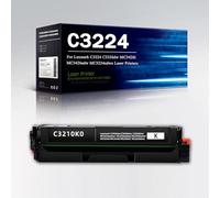 CMADJT Lot de 4 Cartouches de Toner C3224 BK/C/M/Y C3210K0 C3210C0 C3210Y0 C3210M0 de Remplacement compatibles pour imprimante Laser Couleur Lexmark C3224 C3326 C3426 MC3224 MC3326 MC3426,Black-1Pack