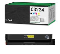CMADJT Lot de 4 Cartouches de Toner C3224/MC3224 (BK/C/M/Y) C3210K0 C3210C0 C3210M0 C3210Y0 compatibles avec l'imprimante Lexmark C3224 MC3426 MC3326 C3326 C3426 MC3224 (avec Puce),Y-1500 Pages