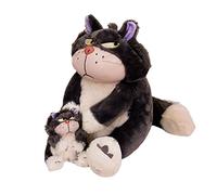 CMADJT Lucifer Chat en Peluche Oreiller Jouets Petite Gal Princesse Doux en Peluche Apaiser Jouets Anime Film Cendrillon en Peluche Figure en Peluche en Peluche Poupée,Grey-L(60cm)