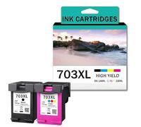 CMADJT Pack combiné de Cartouches d'encre 703XL, Impression Nette | Cartouche de remplacement compatible pour les imprimantes HP DeskJet K109G K209G K209A D730 Photosmart K510A,4 Color-1 Set