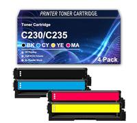 CMADJT Pack de 4 Cartouches de Toner de Remplacement pour Xerox C230 C235 (sans Puce) Rendement Standard 1500 Pages Compatible 006R04383 006R04384 006R04385 006R04386 Imprimante,4 Colors-1Pack