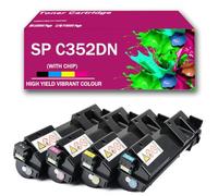 CMADJT Pack de 4 Cartouches de Toner SP C352DN SPC352DN BK/C/M/Y compatibles avec l'imprimante Couleur Ricoh SP C352 SP C352DN SPC352 SPC352DN, Haute capacité, avec Puce,4Color-1Pack