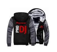 CMADJT Sweats à Capuche pour Adultes et Adolescents avec Motif Pioneer DJ, Veste en Laine Douce et épaisse, Sweat-Shirt à Manches Longues Extensible en Patchwork Tendance,Dark Grey-XL