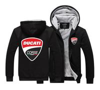 CMADJT Sweats à Capuche pour Hommes pour Duca-TI Sweats à Capuche Vestes à Fermeture éclair intégrale Manteaux décontractés de Loisirs Vêtements de Travail de Sport en Plein air Vêtements,Black-XL