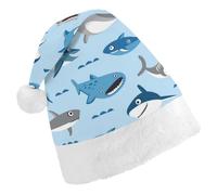 Cmagnifico Chapeau de Noël, requin bleu, mignon chapeau de dessin animé pour diverses fêtes de fin d'année