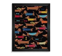Cmagnifico Kit de peinture diamant à faire soi-même avec cadre, I Love My Dog Teckels carrés pour décoration murale, 40 x 50 cm
