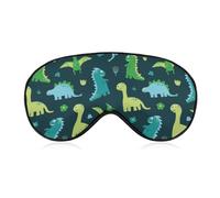 Cmagnifico Masque de sommeil en tissu lisse, fond bleu avec dinosaures, masque de sommeil avec bandeau réglable pour homme et femme