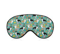 Cmagnifico Masque pour les yeux en tissu lisse, joli masque de sommeil Corgi avec bandeau réglable pour homme et femme