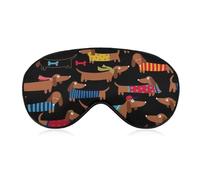 Cmagnifico Masque pour les yeux en tissu lisse, masque de sommeil avec bandeau réglable pour homme et femme Motif teckels I Love My Dog