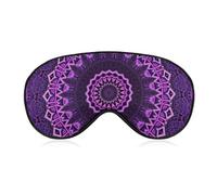 Cmagnifico Masque pour les yeux en tissu lisse, masque de sommeil mandala violet, masque de sommeil avec bandeau réglable pour homme et femme