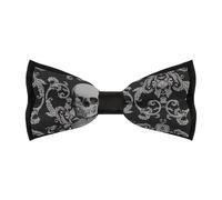 Cmagnifico Nœud papillon pré-noué pour homme, rose clair, nœud papillon réglable pour les fêtes, Tête de mort noire., taille unique