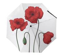 Cmagnifico Parapluie pliable en forme de coquelicot - Coupe-vent - Imperméable, Fleurs de coquelicot., Manual