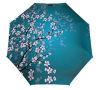 Cmagnifico Parapluie pliable, printemps fleurs de cerisier japonais, parapluie de voyage, parapluie de voyage à ouverture et fermeture automatique pour résister au vent, imperméable, Style :, taille