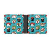 Cmagnifico Porte-monnaie en cuir avec empreintes de pattes de chien, portefeuille fin en cuir pour cartes de crédit, Style sushi mignon, Taille unique