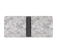 Cmagnifico Porte-monnaie en cuir avec patte de chien en forme d'os de chien, portefeuille fin en cuir pour cartes de crédit, Marbre blanc rose., Taille unique