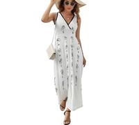 Cmagnifico Robe sans manches, jolie robe pingouin, robe d'été décontractée à col en V pour laydies, Langue des signes de l'alphabet., 4XL