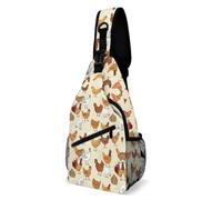 Cmagnifico Sac à bandoulière, sac de poitrine en langue des signes de l'alphabet, sac à bandoulière pour voyage, shopping, sport, A Brood of Poules., 38x20cm