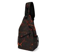 Cmagnifico Sac à bandoulière, sac de poitrine volcanique craquelé de lave pour voyage, shopping, sport
