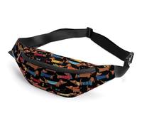 Cmagnifico Sac banane réglable avec inscription « I Love My Dog Teckels » pour la course à pied, la marche, la randonnée, Teckel I Love My Dog, 36*15cm