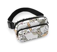 Cmagnifico Sac banane réglable avec motif chat pour la course à pied, la marche, la randonnée, comme sur l'image, 20x13cm