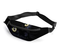 Cmagnifico Sac banane réglable pour la course à pied, la marche, la randonnée, motif chat noir, 36*15cm
