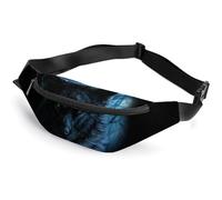 Cmagnifico Sac banane réglable Yorkshire Terrier pour course à pied, marche, randonnée, Loup aux yeux verts., 36*15cm