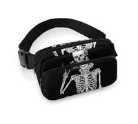Cmagnifico Sac banane, sac banane amusant avec squelette squelette et tête de mort, sac banane réglable pour course à pied, marche, randonnée, comme sur l'image, 20x13cm
