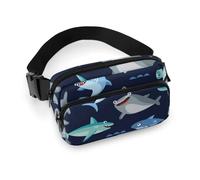 Cmagnifico Sac banane, sac banane de requin de dessin animé, sac banane réglable pour course à pied, marche, randonnée, comme sur l'image, 20x13cm