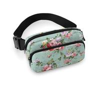 Cmagnifico Sac banane, sac banane vintage à fleurs florales, sac banane réglable pour course à pied, marche, randonnée, comme sur l'image, 20x13cm