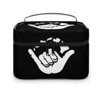 Cmagnifico Trousse à cosmétiques, trousse de maquillage en marbre gris or rose, trousse de toilette de voyage pour femme, Aloha Hand Hawaii, 25x18x15cm