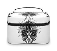 Cmagnifico Trousse à cosmétiques, trousse de toilette de voyage en cuir pour femme - Pour gâteau et théière - Motif floral, Style 2-1, 25x18x15cm