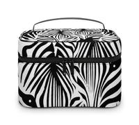 Cmagnifico Trousse à cosmétiques, Zombies Dead Men Walking Body at Night Trousse de maquillage en cuir pour femme, Animal abstrait zèbre, 25x18x15cm