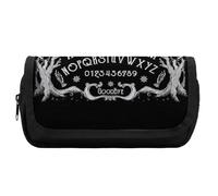 Cmagnifico Trousse à crayons double couche, sac de papeterie motif dragon dinosaure utilisé comme trousse à crayons, Planche Gothique Tête de Mort Chat Noir, One Size, Trousse à crayons