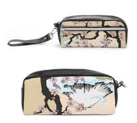 Cmagnifico Trousse à crayons en cuir Fuji Mountain Cherry Tree au Japon, trousse de papeterie utilisée comme trousse à crayons pour le bureau et l'école, sac de voyage d'affaires ou petite boîte à