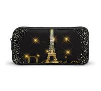 Cmagnifico Trousse à crayons, motif baleine de dessins animés, sac de papeterie, sac de voyage d'affaires ou petite boîte à outils, trousse de maquillage pour filles, Paris Tour Eiffel France, 22*12
