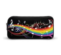 Cmagnifico Trousse à crayons, motif baleine de dessins animés, sac de papeterie, sac de voyage d'affaires ou petite boîte à outils, trousse de maquillage pour filles, Note de musique arc-en-ciel, 22
