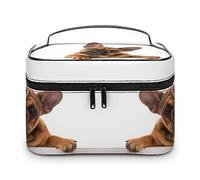 Cmagnifico Trousse de maquillage en cuir pour femme Motif patte de bouledogue français et chien, Bouledogue français Patte et Chien, 25x18x15cm