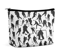 Cmagnifico Trousse de maquillage en marbre noir, trousse de toilette portable avec fermeture éclair pour un usage quotidien, voyage, Joueur de hockey, Taille unique
