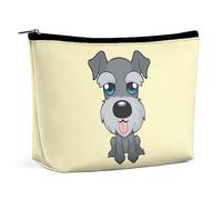 Cmagnifico Trousse de maquillage mexicaine Dia De Muertos Trousse de toilette portable avec fermeture éclair pour un usage quotidien, voyage, Chien Schnauzer mignon, Taille unique